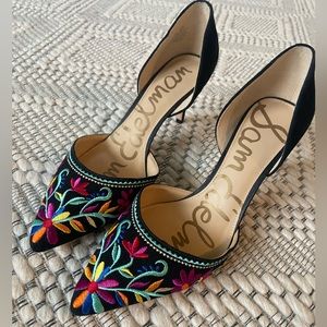 Sam Edelman embroidered heels size 8.5